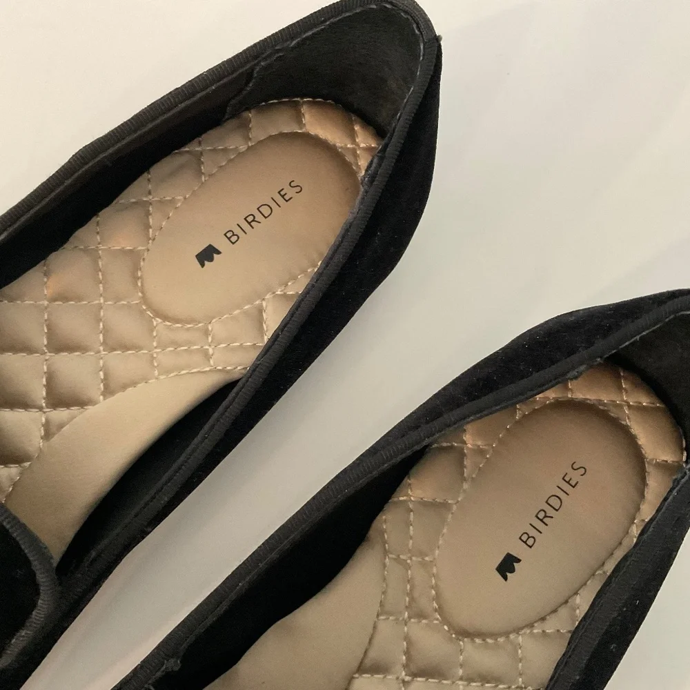 BIRDIES The Starling Black Velvet Size 7.5